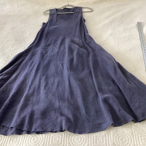 Luna Luz Fit & Flare Maxi 100% Linen Dress Size S Flowy - Picture 14 of 16